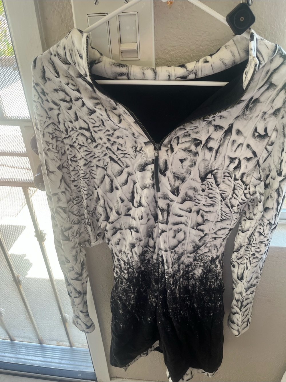 Helmut Lang Black and White Long Sleeve Dress